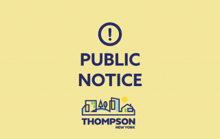A public notice has been issued for the Town of Thompson, New York