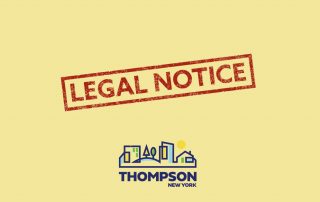 Legal notice for the Town of Thompson in New York.