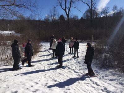 Snowshoeing event with Hal Simon of Fortress Bikes at Town of Thompson Park
