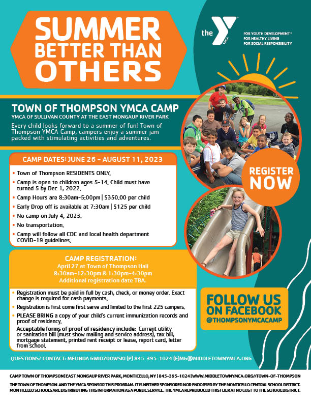 YMCA Summer Camp Information for 2023