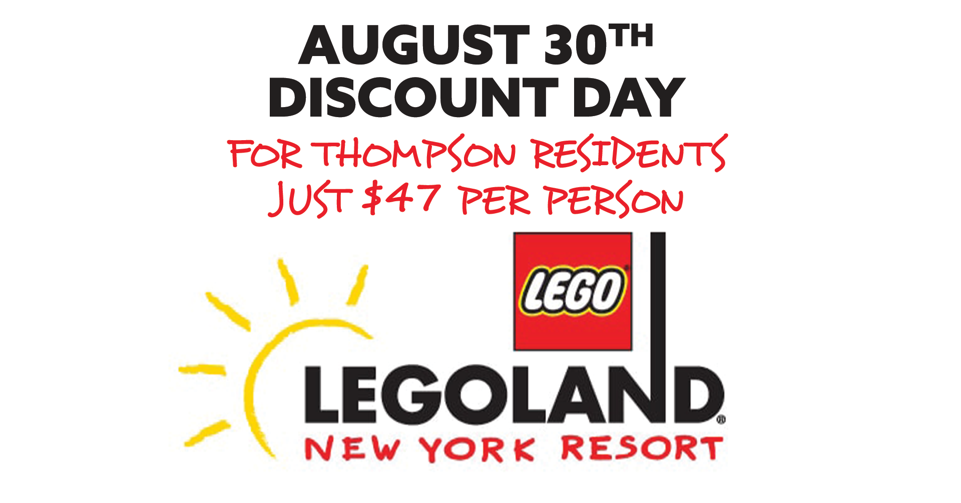 August Lego Land Event August 30th